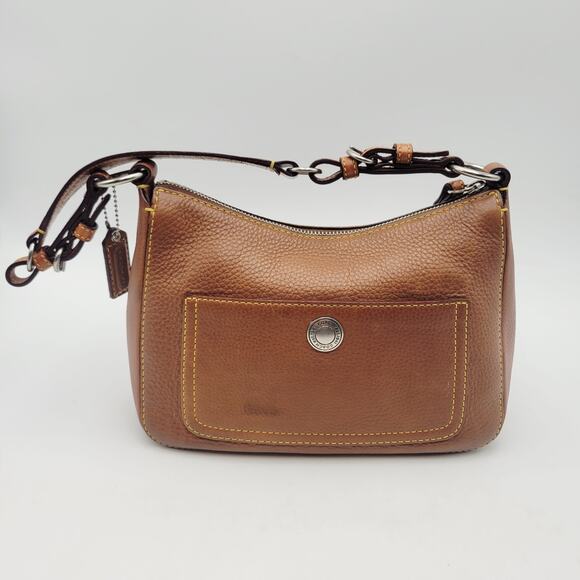 Y2K VINTAGE Coach Chelsea Shoulder Handbag Purse Tan Brown Pebbled Leather - Picture 7 of 16